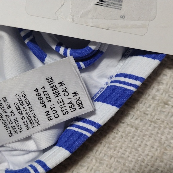 NWT Next Standard High Tide Blue And White Stripes Swim top Women Size Medium - Picture 5 of 8